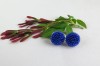 Ryškiai mėlyni apvalūs auskarai "Gervuogėlės"