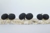 Matiniai juodi kabantys auskarai "Gervuogėlės"